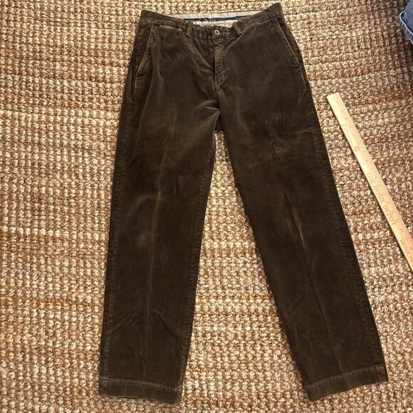 Vintage Polo Ralph Lauren Brown Corduroy Pants 33x32 90s 100% Cotton